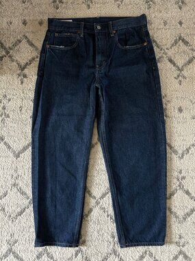 GAP Barrel Jean High Rise Dark Wash Denim Size 29/8 Women's